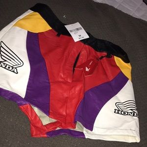Leather shorts